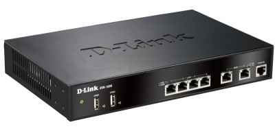 Маршрутизатор D-Link, DSR, портов: 7, LAN: 4, WAN: 2, скорость мб/с: 950, USB: Да, 44х280х180 мм (ВхШхГ), цвет: чёрный, порт RJ-45, DSR-1000/B1A