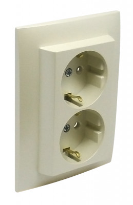 Розетка электрическая Efapel Logus90, 2x2к+З, 16А, Schuko, цвет: жемчуг