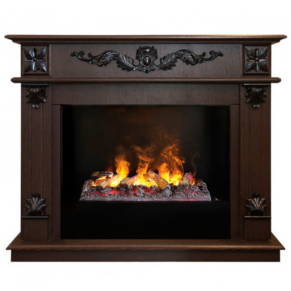 Электрокамин с широким очагом 3D Real-Flame Philadelphia 25,5/26 DN с очагом 3D Cassette 630 (Black вставка)