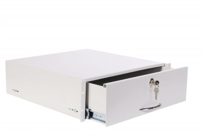 Полка для документации ЦМО ТСВ, неперфорированная, выдвижн., консольная, 3U, 133х483х450 мм (ВхШхГ), для шкафов, с телескопич. направляющими, цвет: серый