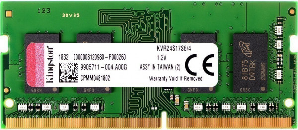 Оперативная память 4Gb DDR4 2400MHz Kingston SO-DIMM (KVR24S17S6/4)