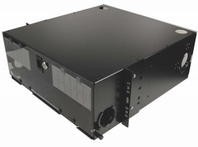 Коммутационная панель ВО Siemon RIC3, 3HU, портов: 48   выдвижная, прямая, орг-йзер: предустановлен, цвет: чёрный, на 8 адаптерных пластины Quick-Pack