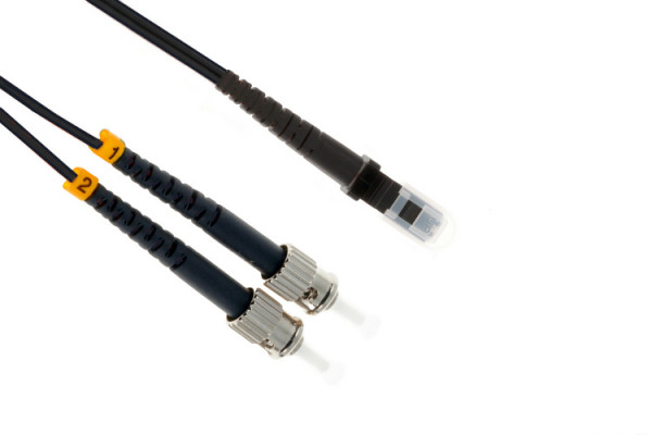 Коммутационный шнур оптический Hyperline, Duplex ST/MTRJM, OM2 50/125, LSZH, Ø 2мм, 3м, цвет: чёрный, (FC-D2-50-MTRJM/PR-ST/PR-H-3M-LSZH-BK)