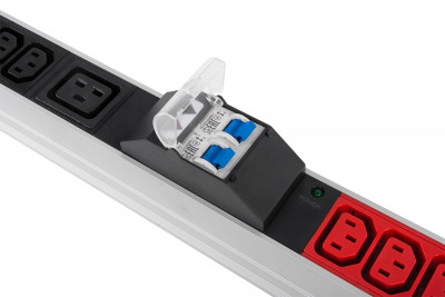 Блок силовых розеток Rem Rem-3x32, вертикальный, неуправляемый, IEC 60320 С13 х 36, IEC 60320 С19 х 6, вход IEC 320 309 3PN, шнур 3 м, 1 863мм, трехфазный 32А, автомат + индикатор, алюминий, 6 автоматов 2P