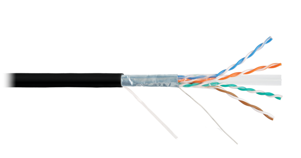 Кабель «витая пара» (LAN) для структурированных систем связи F/UTP 4pair, Cat.6a Solid In/Out LSZH (NKL 4255C-BK)