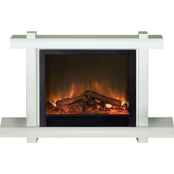 Электрокамин с широким очагом 2D Glenrich Капри Delux (Arte 28) Белый по шпону