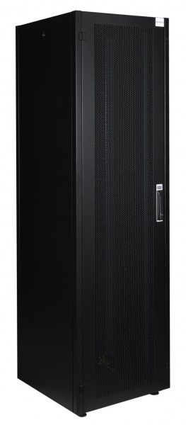 Шкаф серверный напольный Datarex, IP20, 32U, 1566х600х600 мм (ВхШхГ), дверь: перфорация, задняя дверь: перфорированная стенка, боковая панель: сплошная съемная, разборный, цвет: чёрный, (DR-721301)