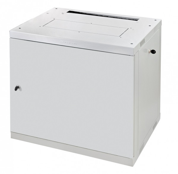 Шкаф телекоммуникационный настенный Eurolan F30, 19", 9U, 490х600х600 мм (ВхШхГ), дверь: металл, боковая панель: сплошная съемная, разборный, цвет: серый