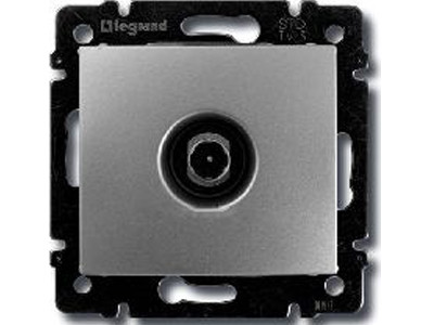 Розетка в сборе Legrand Valena, 1x TV, кат. 5е, экр., внутренняя, 51х58 мм (ВхШ), цвет: алюминий, (LEG.770131)