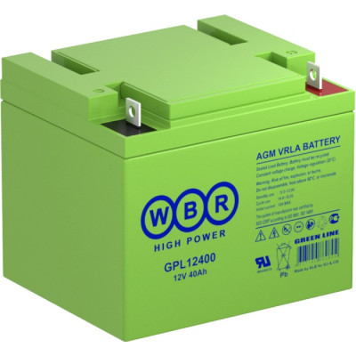 Аккумулятор для ИБП WBR GPL, 171х166х199 мм (ВхШхГ),  необслуживаемый свинцово-кислотный,  12V/42 Ач, (GPL12400 WBR)