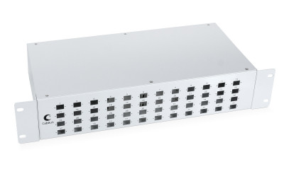 Бокс оптический Cabeus, портов: 48, SC (LC duplex), 96 хОВ, 2U, 88х410х200 мм (ВхШхГ), цвет: серый, (FO-19-48SC)