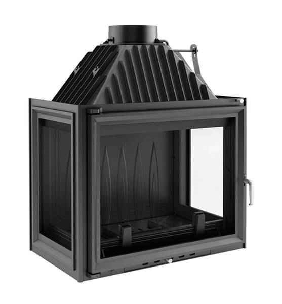 Трёхсторонняя дровяная топка Kratki Amelia LP(стекло слева-справа)