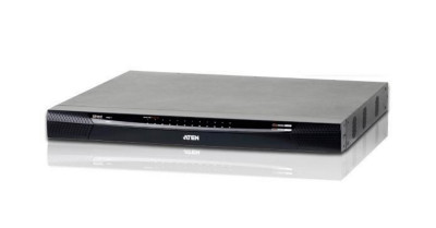 Переключатель KVM Aten, Altusen, портов: 24, 440х412,1х433,6 мм (ВхШхГ), KVM over IP: есть, USB, RS232, RJ45, PS/2, на 4 консоли, цвет: чёрный