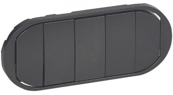 Лицевая панель для выключателя Legrand Celiane, 127х72 мм (ВхШ), без подсветки, кол-во клавиш: 5, цвет: графит, (LEG.067905)