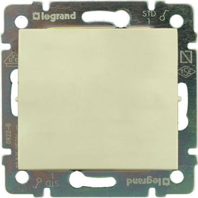 Переключатель Legrand Valena, одноклавишный, без подсветки, 10А, внутренняя, 58х51 мм (ВхШ), цвет: слоновая кость, промежуточный, ip44 (774197)