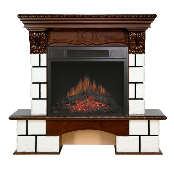 Электрокамин с широким очагом 2D Royal Flame Pierre Luxe темный дуб с Vision 23 LED FX