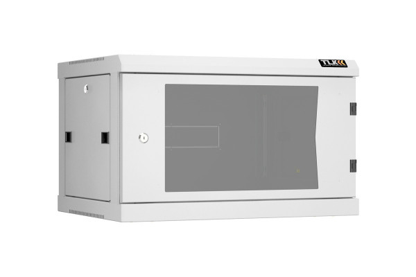 Шкаф телекоммуникационный настенный TLK Classic II, 19", 6U, 370х600х450 мм (ВхШхГ), дверь: стекло, боковая панель: сплошная съемная, разборный, цвет: серый