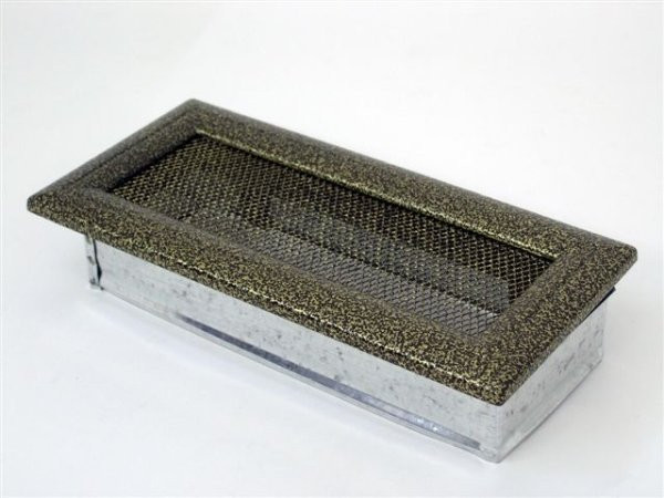 Вентиляционная решетка для камина Kratki 11х32 Оскар черная/латунь 32OCZ