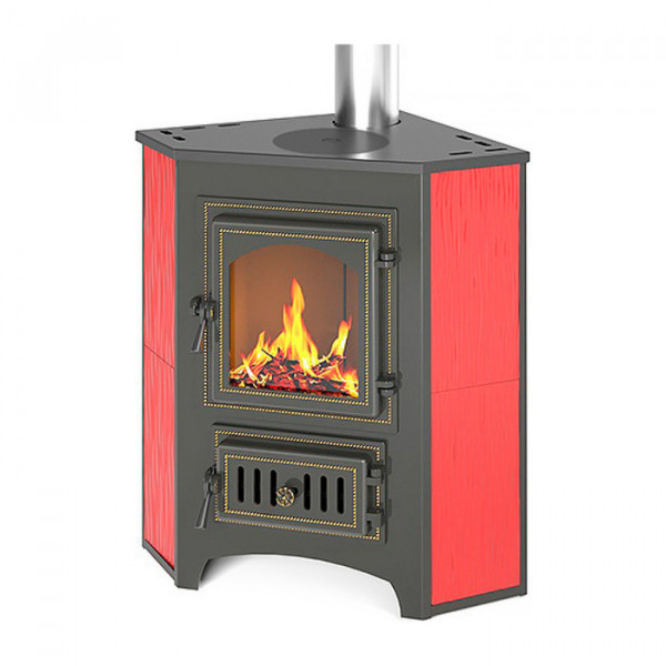 Дровяная печь Везувий ПК-01 (220) угловой красн. с конфоркой