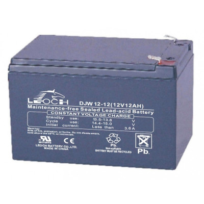 Аккумулятор для ИБП Leoch DJW, 95х98х151 мм (ВхШхГ),  необслуживаемый свинцово-кислотный,  12V/12 Ач, (DJW 12-12)