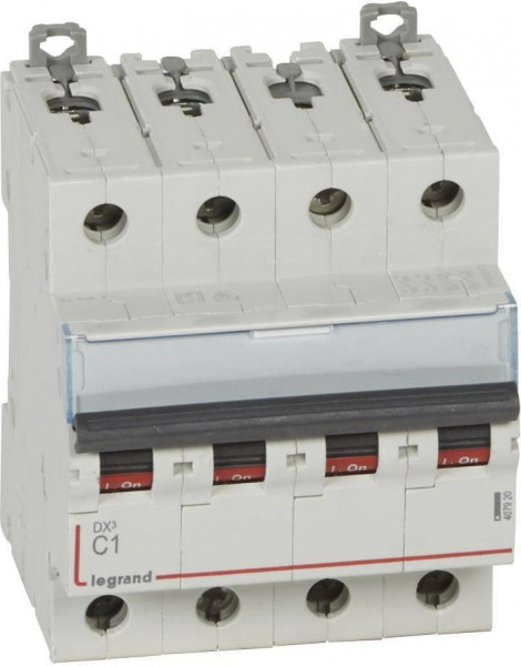 Автоматический выключатель Legrand DX3, 4 модуль, C класс, 4P, 1А, 10кА, (LEG.407920)