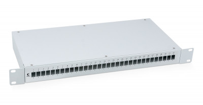 Бокс оптический Cabeus, портов: 32, SC (LC duplex), 64 хОВ, 1U, 44х410х200 мм (ВхШхГ), цвет: серый, (FO-19-32SC)