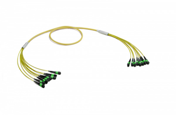 Коммутационный шнур оптический Eurolan, MTP/MTP, OS2 9/125, LSZH (нг(A)-HF), Ø 6,4мм, 100м, цвет: жёлтый, (43M-S2-96-M1-M1-100-0E-FFA-10)