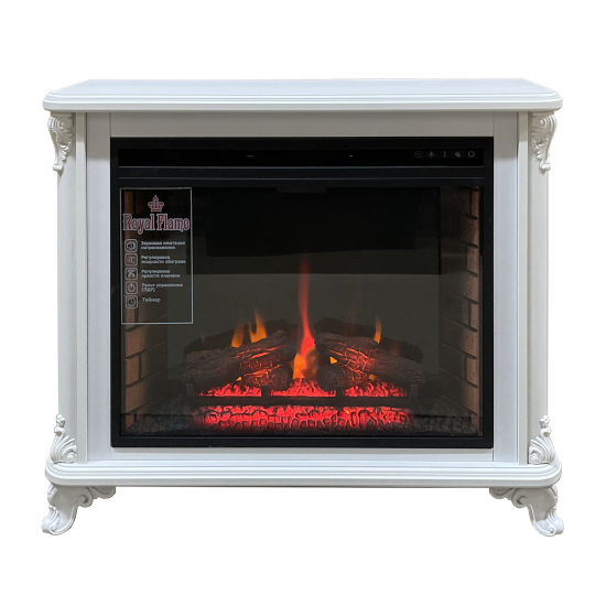 Электрокамин с широким очагом 2D Glenrich Версаль Vision 28 Белый