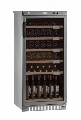 Отдельностоящий винный шкаф 51-100 бутылок Pozis ШВ-52L серибристый