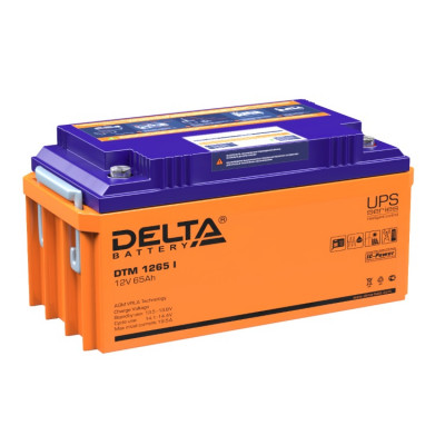 Аккумулятор для ИБП Delta Battery DTM I, 173х167х350 мм (ВхШхГ),  свинцово-кислотные,  12V/65 Ач, цвет: оранжевый, (DTM 1265 I)