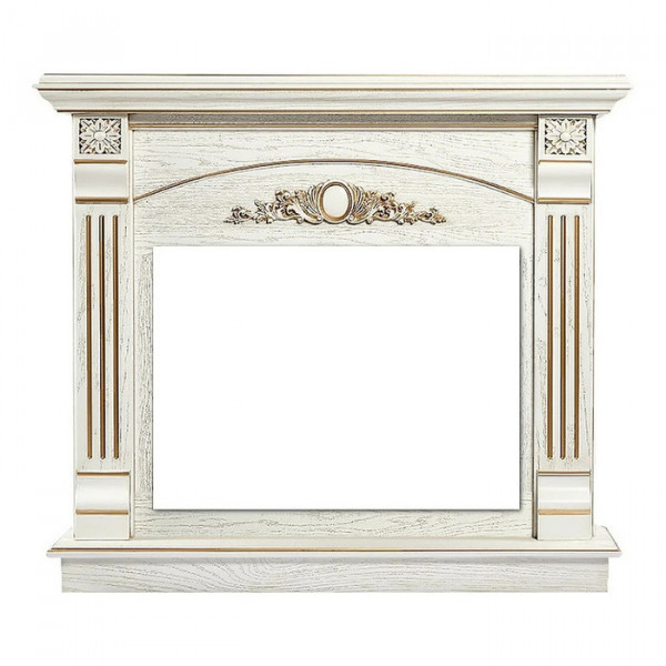 Широкий портал Firelight Barocco 30 шпон белый дуб с золотой патиной