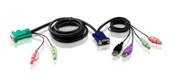 Шнур ввода/вывода Aten, USB (Type A), 3 м, с интерфейсом передачи звука, (2L-5303UU)