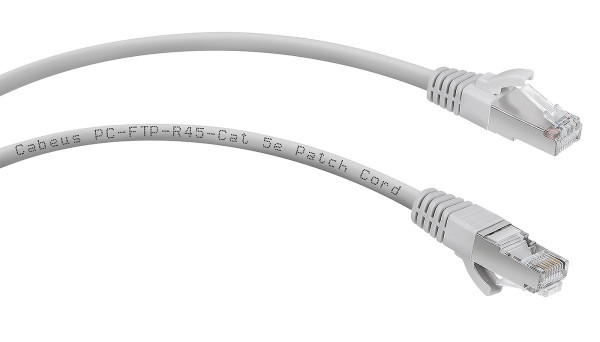 Шнур коммутационный Cabeus, кат. 5е, экр., F/UTP, RJ45/RJ45, d 5,5 10м, PVC, AWG24 серый, (PC-FTP-RJ45-Cat.5e-10m)