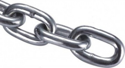 Цепь сварная короткозвенная оцинкованная Цепь сварная короткозвенная оцинкованная DIN5685/А D1- 2 мм (110м)