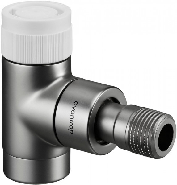 Вентиль Oventrop Е Ду 15 1/2 угловой, матовая сталь