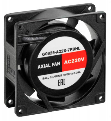 Вентиляторный модуль SILART, с подшипником качения, 230V, 25х80х80 мм (ВхШхГ), вентиляторов: 1, 26 дБ, поток: 32 м3/ч, для шкафов, цвет: чёрный