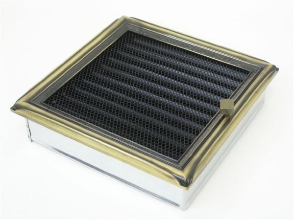 Вентиляционная решетка для камина Kratki 22х22 рустик с жалюзи 22RX