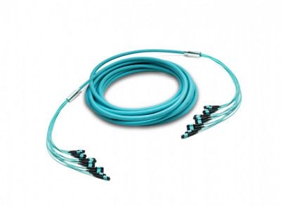 Коммутационный шнур оптический Eurolan, MTP/MTP, OM3 50/125, LSZH (нг(A)-HF), Ø 8,4мм, 1м, цвет: бирюзовый, (43M-30-144-M1-M1-001-0E-FFA-10)