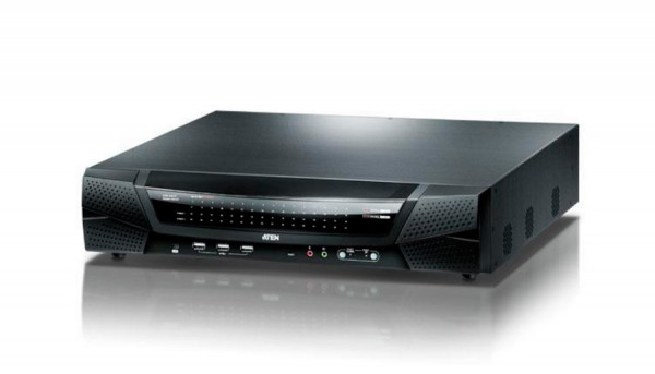 Переключатель KVM Aten, Altusen, портов: 64, 880х412,6х433,6 мм (ВхШхГ), KVM over IP: есть, USB, RS232, RJ45, PS/2, на 8 пользователей, цвет: чёрный