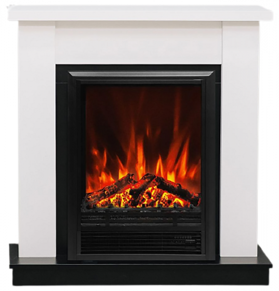 Электрокамин с классическим очагом 2D Elekam Baltimore с очагом Pulsar 23G белый с черным (разборный)
