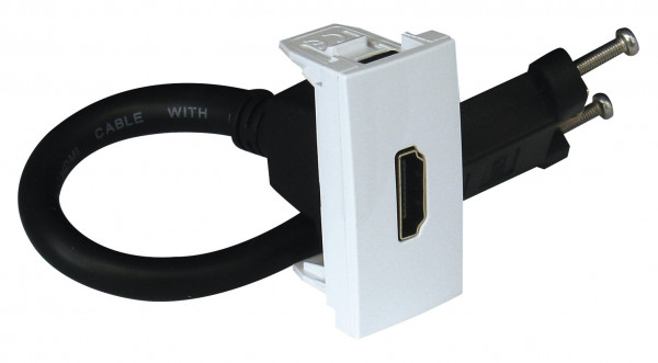 Розетка аудио/видео Efapel QUADRO 45, HDMI, без подсветки, 1 модуль, цвет: шампань, с коннектором (45435 SCH)