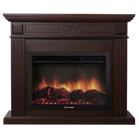 Электрокамин с широким очагом 2D Electrolux EFP/P-2720RLS с порталом Firelight Bianco 25 темный дуб