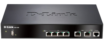 Маршрутизатор D-Link, DSR, портов: 7, LAN: 4, WAN: 2, скорость мб/с: 950, USB: Да, 44х180х280 мм (ВхШхГ), цвет: чёрный, DSR-500/B1A