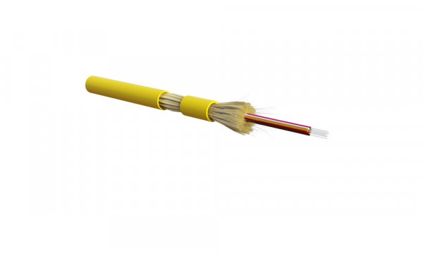 Кабель волоконно-оптический Hyperline FO-DT-IN Tight Buffer,  16хОВ, SMF-28 9/125, HFLTx, Ø 8,9мм, внутри зданий, небронированный, цвет: жёлтый