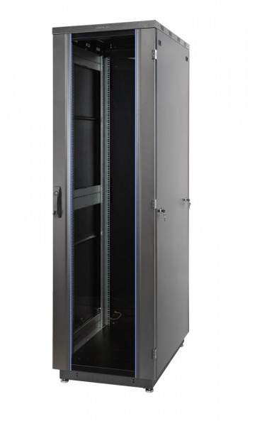 Дверь (к шкафу) Eurolan S3000, 42U, 1924х587х23 мм (ВхШхГ), стекло, цвет: чёрный