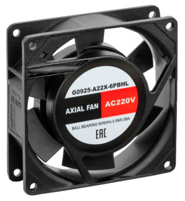 Вентиляторный модуль SILART, осевой, 230V, 25х92х92 мм (ВхШхГ), вентиляторов: 1, 34 дБ, поток: 51 м3/ч, для шкафов, цвет: чёрный