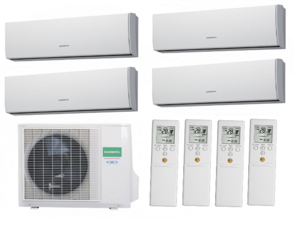 Мульти сплит система на 4 комнаты General AOHG30LAT4/ASHG07LUCA*4шт