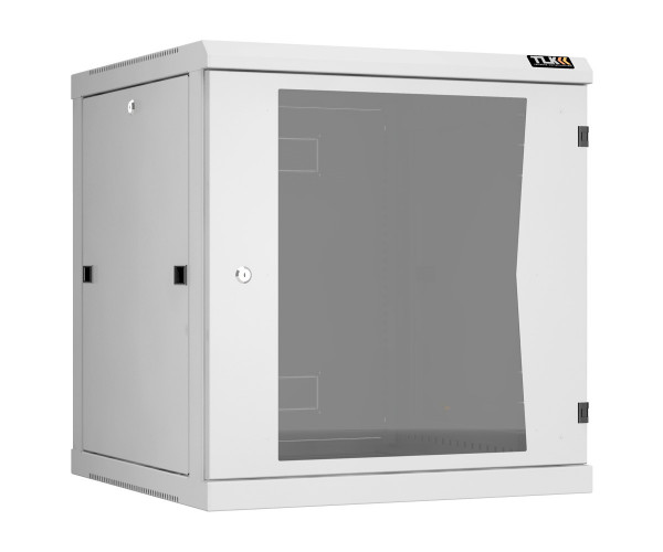 Шкаф телекоммуникационный настенный TLK Classic II, 19", 12U, 636х600х600 мм (ВхШхГ), дверь: стекло, боковая панель: сплошная съемная, разборный, цвет: серый