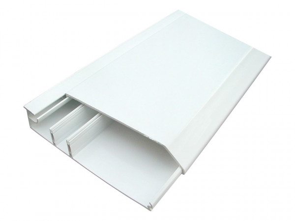 Кабельный плинтус Efapel Серия 10 110х20, с самоклеющейся основой, перегородок 2, без крышки, 2 м, белый