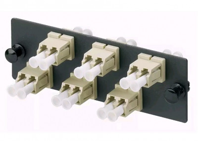 Панель Panduit Opticom портов: 6 LC (Duplex)Multi mode, установлено адаптеров: 6 невыдвижная, прямая, цвет: чёрный